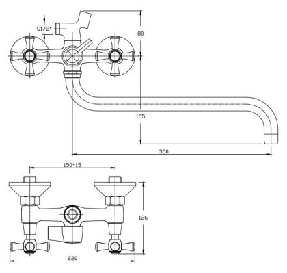 Смеситель для ванны/душа Orange Classic M71-221cr с душевым набором Смеситель для ванны/душа Orange Classic M71-221cr с душевым набором