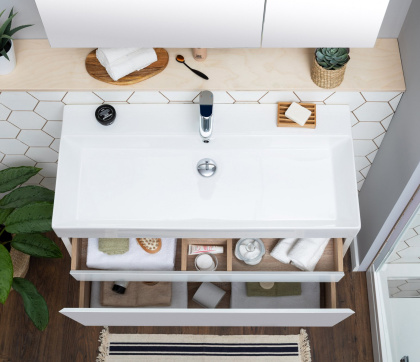 Тумба с раковиной Aquanet Йорк 100 белый