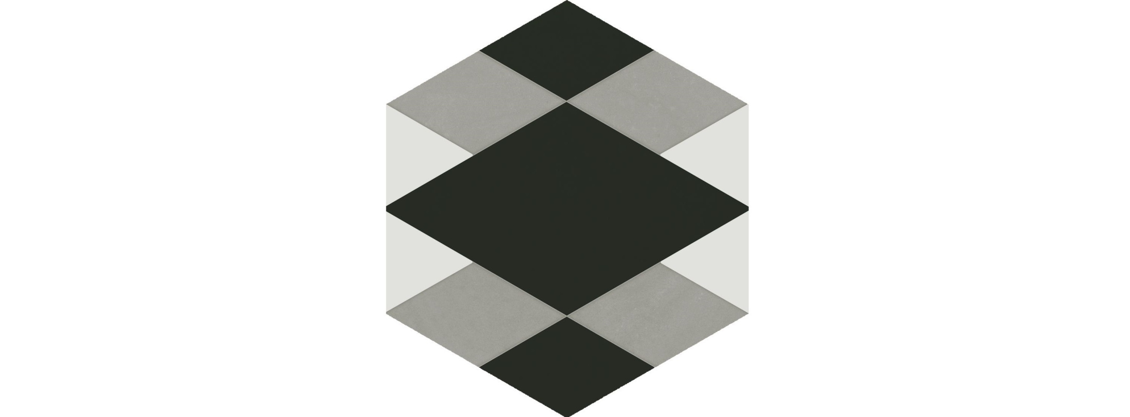 Декор 6 VT\A289\SG1010 Кальсада Черный/Белый/Серый (12см*10,4см*7мм) (45шт/0,561м2) Шестиугольник, шт