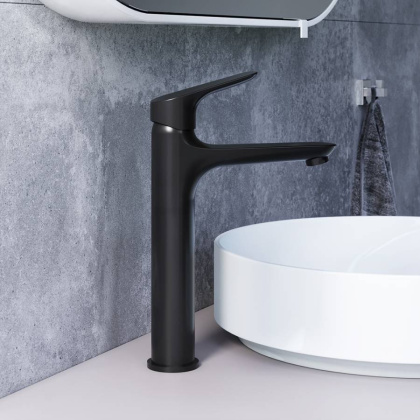 770250301 Jupiter, Смеситель для умывальника высокий, Черный