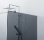 LIBERTA-L-1-120-120-GR-Cr Душевая перегородка с односторонним входом, стекло графит, профиль хром, 1200x1200x1950 мм