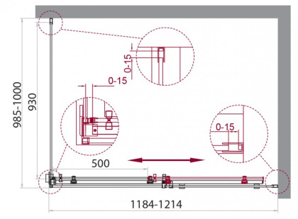 ACQUA-AH-1-100/80-C-Cr Душевой уголок