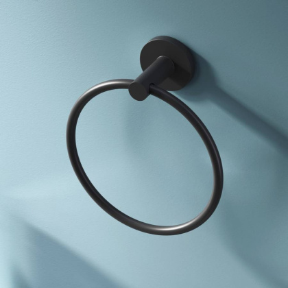 Кольцо для полотенец X-Joy, 16,9х15,5х6,1 см, черное, A85A34422