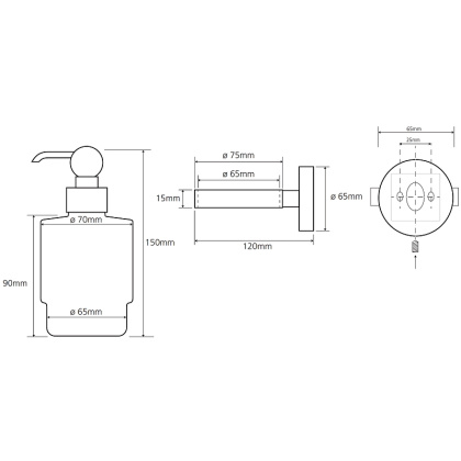 Настенный дозатор для жидкого мыла (стекло) вариант MINI Настенный дозатор для жидкого мыла (стекло) вариант MINI