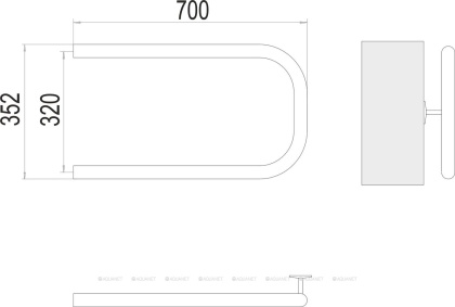 Полотенцесушитель Terminus П-образный 1" 320х700