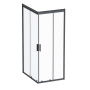 W93G-404-100280-BT Gem S душ.ограждение 100х80 прям.,стекло прозрачное, профиль Черный мат.,без подд
