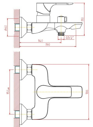 Смеситель для ванны/душа Orange Aristo M19-100cr Смеситель для ванны/душа Orange Aristo M19-100cr