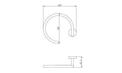 Полотенцедержатель кольцо AQUATEK, матовый черный AQ4012MB ВЕГА