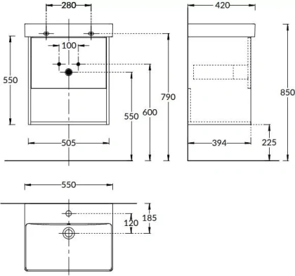 Тумба PRO подвесная 1 ящик 55, швейцарский вяз