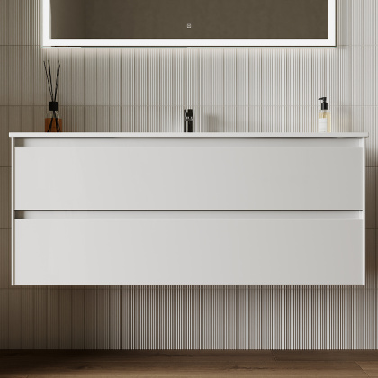 Тумба подвесная SANCOS Cento 1190х450х500, c двумя ящиками оснащенными доводчиками, белый глянец, арт. CN120-1W Тумба подвесная SANCOS Cento 1190х450х500, c двумя ящиками оснащенными доводчиками, белый глянец, арт. CN120-1W