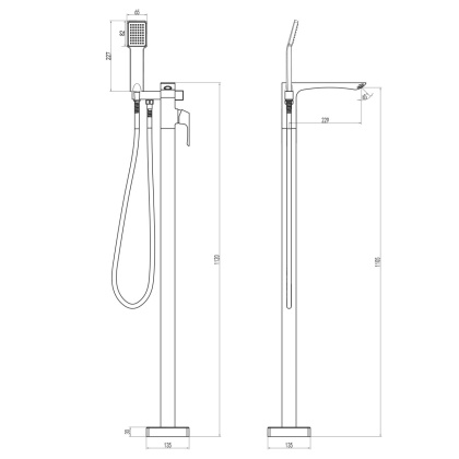 Смеситель Lemark Unit LM4544C для ванны, напольный Смеситель Lemark Unit LM4544C для ванны, напольный