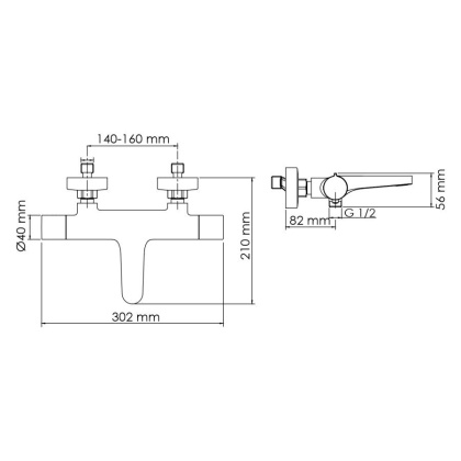 Elbe 7411 Thermo Термостатический смеситель для ванны Elbe 7411 Thermo Термостатический смеситель для ванны