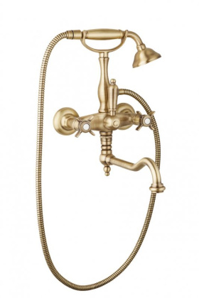 LORD-VDF-03/24-M Смеситель для ванны с поворотным изливом, с ручным душем, Золото, ручка ручного душа Золото LORD-VDF-03/24-M Смеситель для ванны с поворотным изливом, с ручным душем, Золото, ручка ручного душа Золото