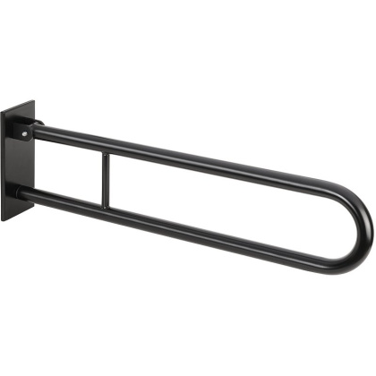Откидной поручень U-образный, 813 мм, черный, с крышкой
