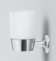 Стеклянный стакан A8034300 Like с настенным держателем, 12х8х11,5 см, хром