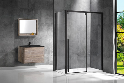 Душевой уголок Lugano VSR-1L1013CLB-1, 1300*1000,черный, стекло прозрачное