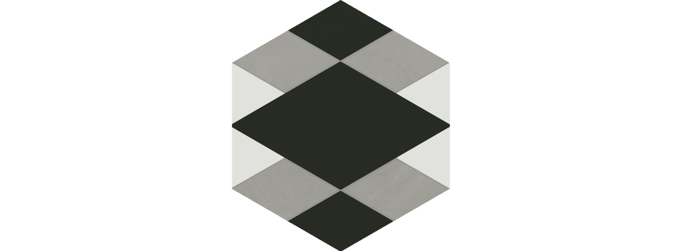 Декор 6 VT\A289\SG1010 Кальсада Черный/Белый/Серый (12см*10,4см*7мм) (45шт/0,561м2) Шестиугольник, шт