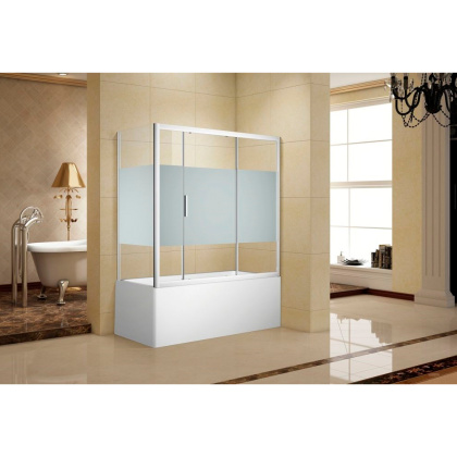 Шторка на ванну c боковой стенкой Aquanet Practic AE10-B-170H150U-CP + AE10-F-75H150U-CP