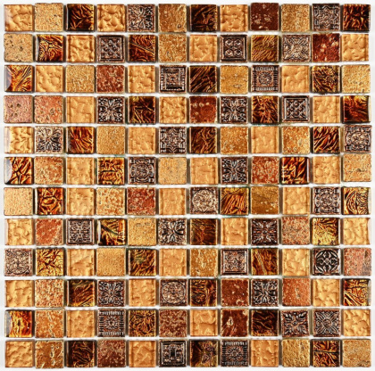 Мозаика стеклянная с камнем Antik-2 (чип 8*23*23) 300*300(11шт.-0.99м2), м2 Мозаика стеклянная с камнем Antik-2 (чип 8*23*23) 300*300(11шт.-0.99м2), м2