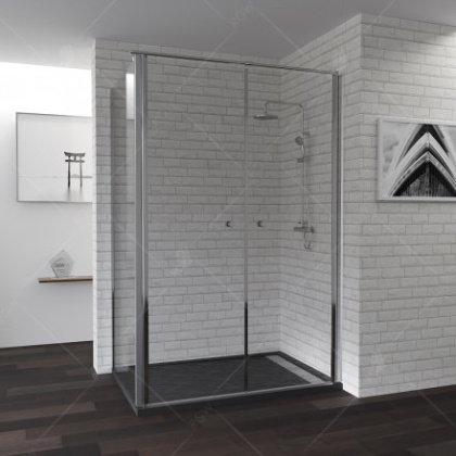 Душевой уголок RGW PA-47, 04084780-11, 80 х 100 x 185 см, дверь распашная, стекло прозрачное, хром