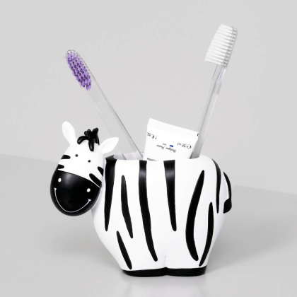 Стакан для зубных щеток Lippe, 13,7х11,9х5,6 см, черно-белый, K-8128A