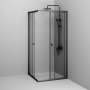 W87G-403-9090-BТ Sunny Душевое ограждание квадратное, раздвижные двери 90x90 черный,стекло прозрачное