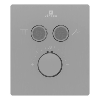 Встраиваемый смеситель для душа VSCV-321T-MGM двухфункциональный, термостатический, вороненая сталь Встраиваемый смеситель для душа VSCV-321T-MGM двухфункциональный, термостатический, вороненая сталь