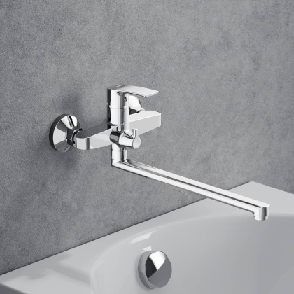 489000000 Eclipse 2.0 Смеситель для ванной и душа с универсальным изливом, хром 489000000 Eclipse 2.0 Смеситель для ванной и душа с универсальным изливом, хром