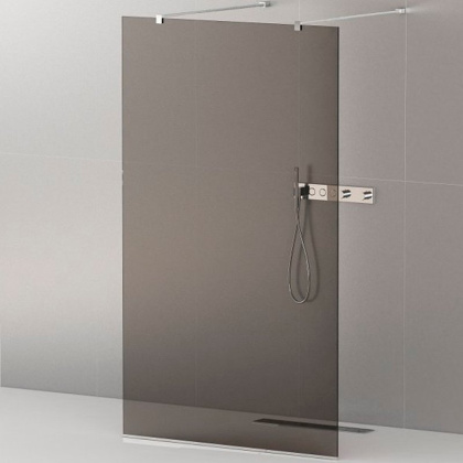 LIBERTA-L-2-110-120-GR-Cr Душевая перегородка с возможностью двустороннего входа, стекло графит, профиль хром, 1100x1200x1950 мм