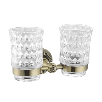 2-стаканов стекло с держателем, RG1422Q Rose, Бронза