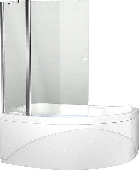 Шторка для ванны Aquanet Alfa 2 NF7221-2 pivot, прозрачное стекло