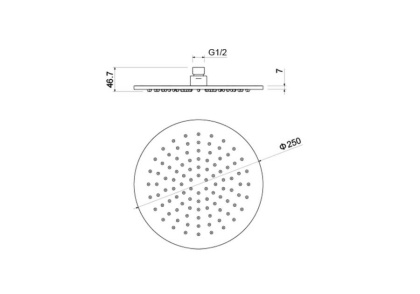 Круглый верхний душ  250*7 мм AQUATEK AQ2077CR 