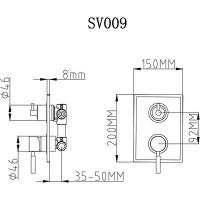 Смеситель для встраиваемого душа Gllon SV009 BR
