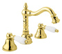FIRST-BBS2-03/24-M Смеситель для биде на три отверстия с донным клапаном, исполнение золото, ручки золото FIRST-BBS2-03/24-M Смеситель для биде на три отверстия с донным клапаном, исполнение золото, ручки золото
