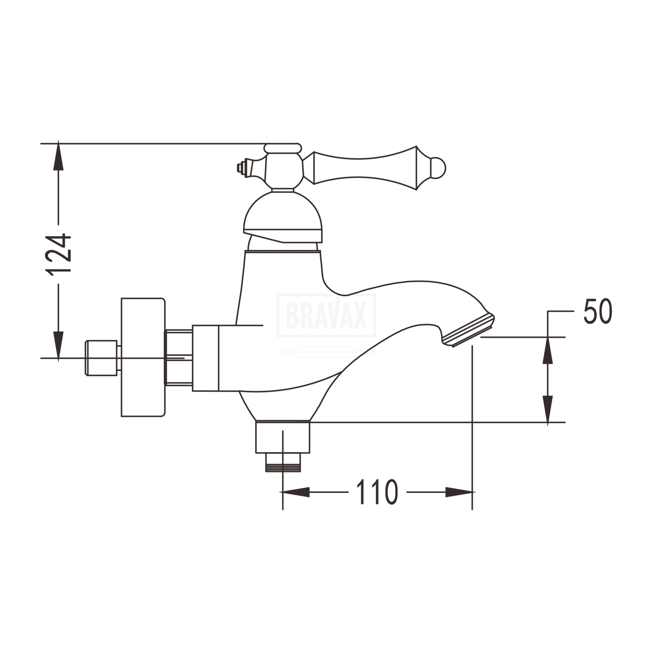 Смеситель для ванны, латунь R0102 Смеситель для ванны, латунь R0102