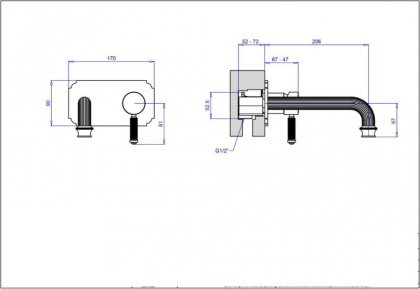 OLIMP-BLSM2-02-L Встраиваемый смеситель для раковины однорычажный, бронза