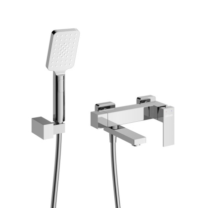 SLIDER-VD-GM Смеситель для ванны и душа однорычажный в комплекте с ручным душем, шлангом и держателем, оружейная сталь SLIDER-VD-GM Смеситель для ванны и душа однорычажный в комплекте с ручным душем, шлангом и держателем, оружейная сталь