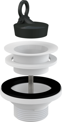 Донный клапан сифона для умывальника 5/4" с пластмассовой peшeткой DN63 Донный клапан сифона для умывальника 5/4" с пластмассовой peшeткой DN63