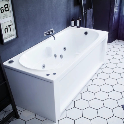 Ванна  Лея пустая с фр.экр. (слив справа)