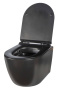 Унитаз подвесной безободковый Creto Logan L1 1001-002-L1BLMAT с крышкой-сиденьем микролифт, матовый черный