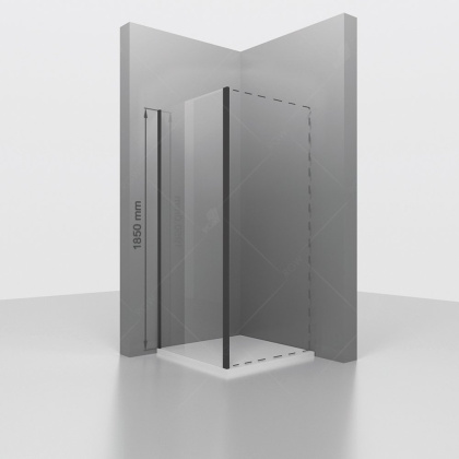 Боковая панель  60*185 RGW Z-050-1-B Чёрный/Прозрачное/6 мм