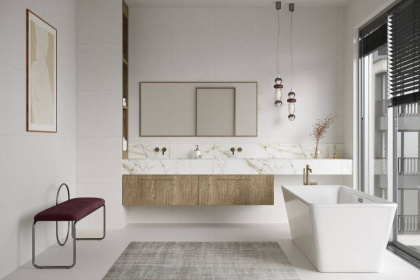 Плитка настенная 9023 Аккорд коралловый  грань 8,5*28*5*9,2 (40шт/0,97м2), м2