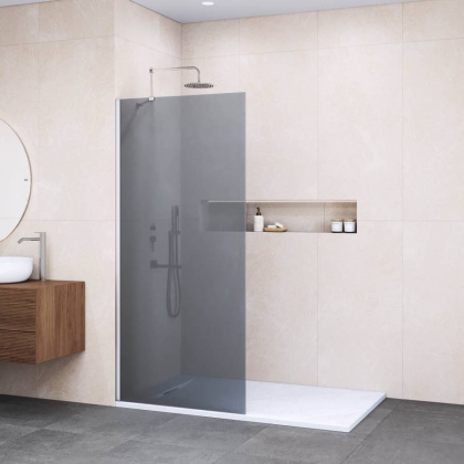 Душевая перегородка 140*195 RGW WA-110 Хром/Тонированное(серое)/8 мм