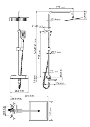 A29901 Thermo Душевой комплект с термостатическим смесителем Wasserkraft
