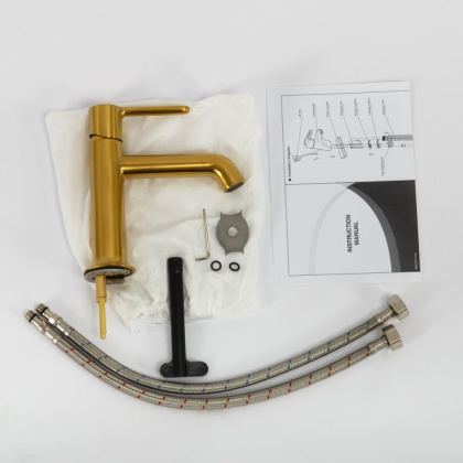 ECO-SAT-BORO Донный клапан с системой "Клик-клак" с переливом,  брашированное золото