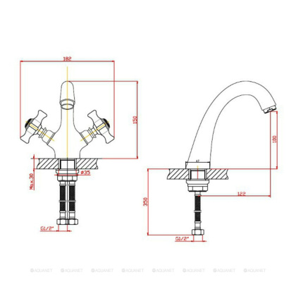 Смеситель для раковины Agger Retro-X A1702100 Смеситель для раковины Agger Retro-X A1702100
