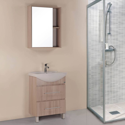 Шкаф-зеркало Onika Дельта 60 ясень шимо, универсальный