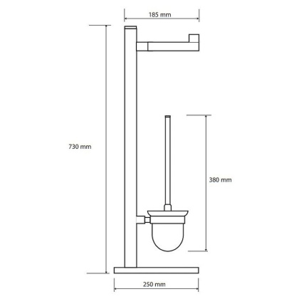 Стойка с держателем туалетной бумаги и ёршик, щётка белая