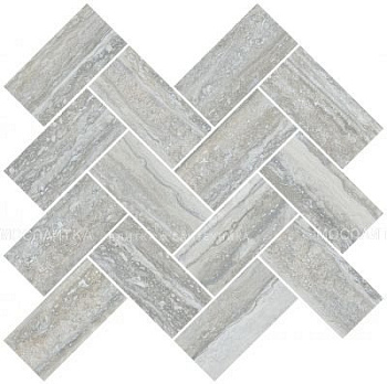 Мозаика K9456528R001VTE0 Travertini Шеврон Серый (5х10) 31,5х28 (1уп/10шт), шт