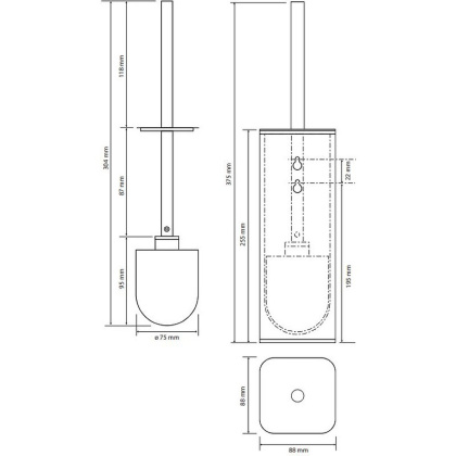 Ершик для унитаза Bemeta Solo 139113162 Хром Ершик для унитаза Bemeta Solo 139113162 Хром